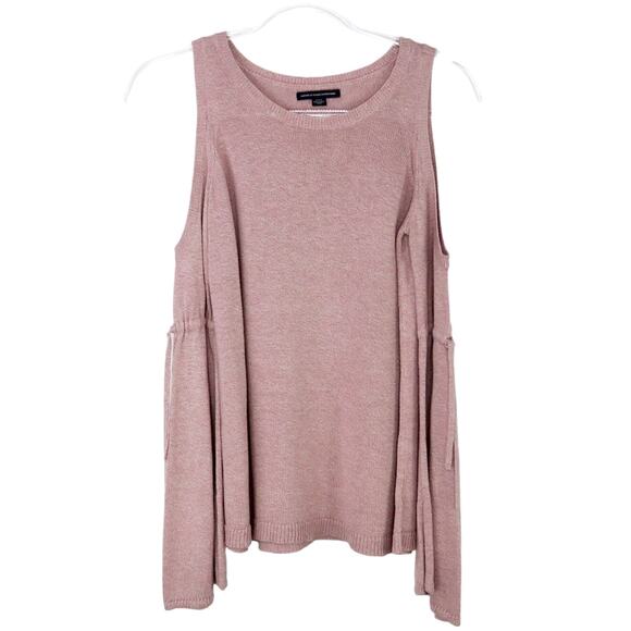 American Eagle Dusty Rose Pink Knit Open Shoulder Knit Sweater Small Cozycore - Picture 2 of 5